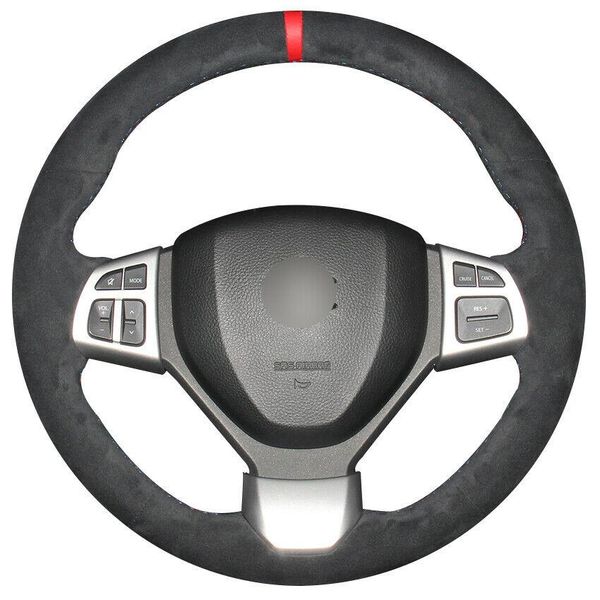 

black suede car steering wheel cover for suzuki swift 2014-2016