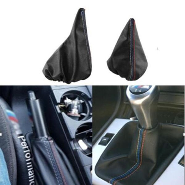 

car shift gear stick manual handbrake gaiter shift boot black leather boot car-styling for 3 series e36 e46 m3 drop shipping