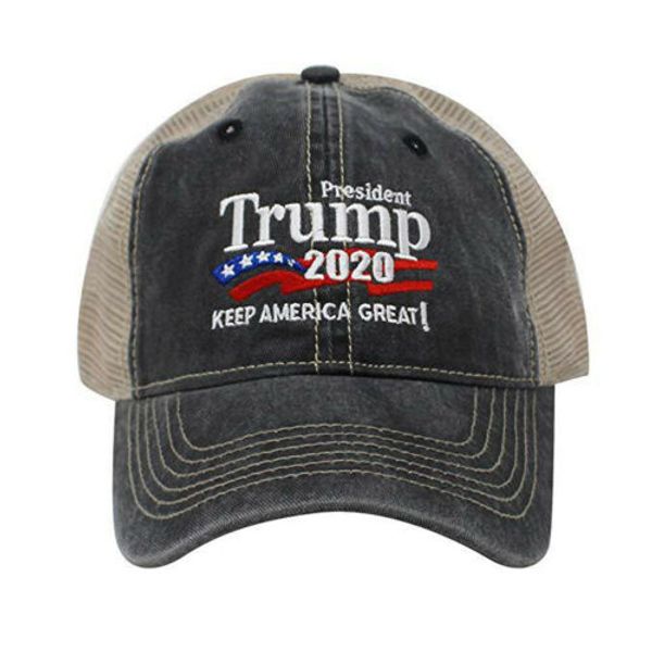 

trump keep america great 2019 summer leisure vintage baseball caps mesh hip hop cap hat trucker motor racing hats, Blue;gray