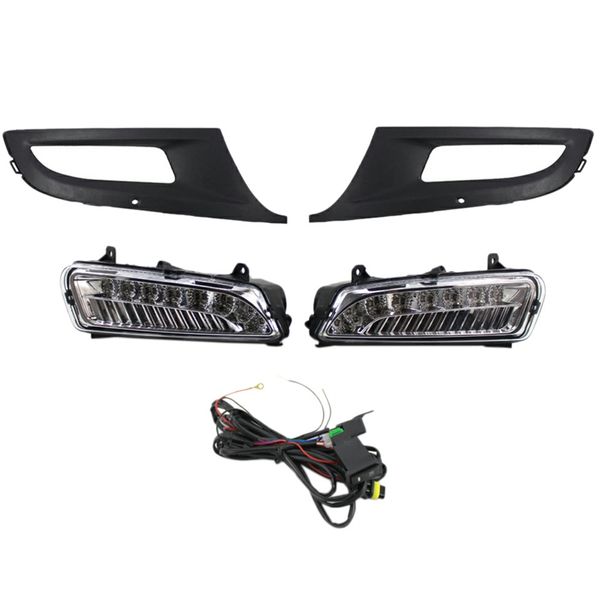 

2pcs led drl daytime running light fog light for v/w po-lo 6r 2010 2011 2012 2013 2014 6r0941061c with lampshade