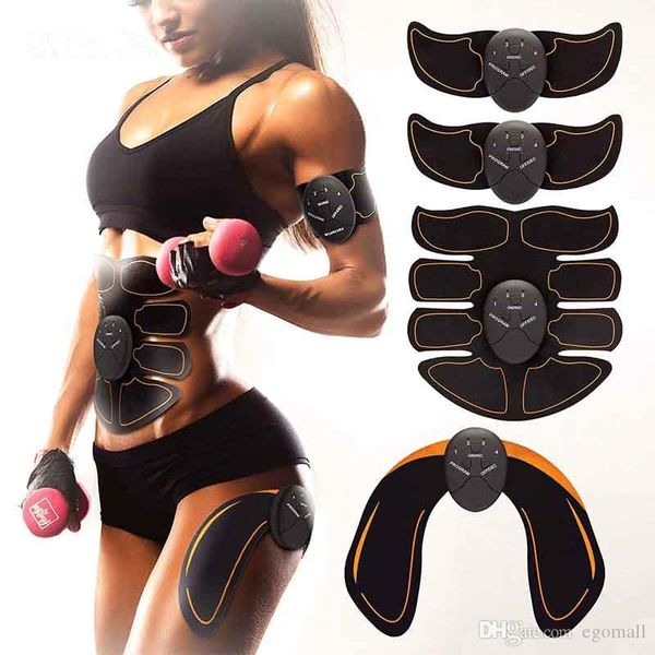 

new arrival electric ems muscle stimulator abs abdominal muscle toner body fitness shaping massage patch siliming trainer exerciser unisex