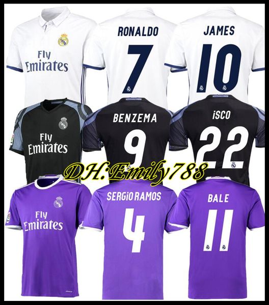 

2016 2017 real madrid soccer jersey retro ronaldo benzema football shirt 14 15 16 17 18 james camiseta de fÃºtbol sergio ramos bale maillot, Black;yellow