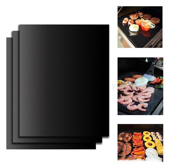 20 / 50Pcs Churrasco Grelhar Liner BBQ Grill Mat Portátil Non-stick e reutilizável fazer grelhados Fácil 33 * 40CM 0.2mm Preto Forno Hotplate Mats