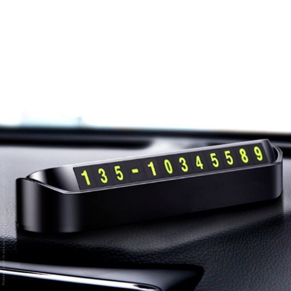 

car luminous parking number plate sticker phone number mobile plate auto rotary plates interior accessories