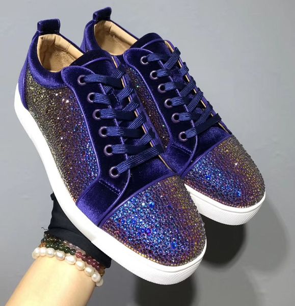 

2020 men women casual shoes designer red bottoms studded spikes fashion insider sneakers red leather low boots size34-47, Black