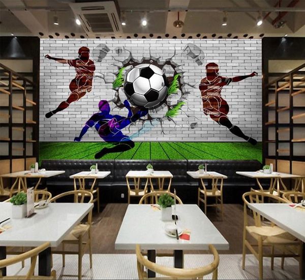 

пользовательские обои футбол themed bar декора гостиной фоне стены ресторана обои спальни 3d обои стенной