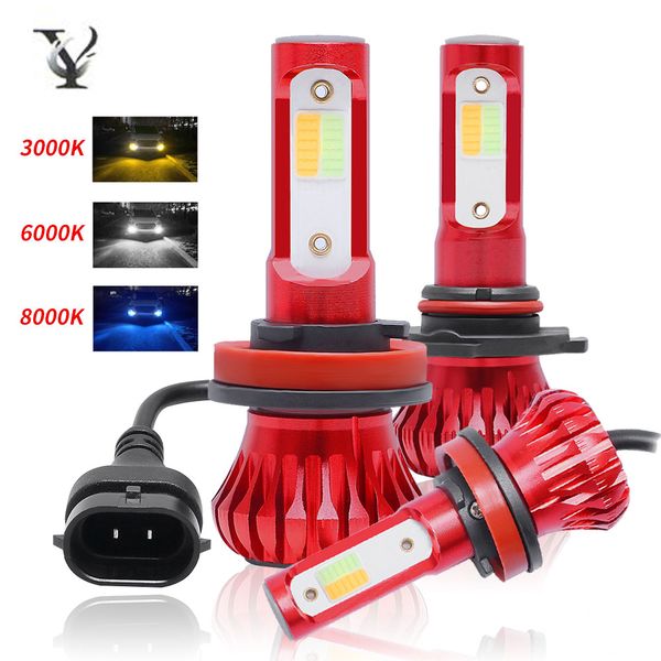 

2pcs h7 led fog lamps bulbs 3000k 6000k 8000k tail-lamp h1 h3 h11 h8 h9 9005 hb3 9006 hb4 12v yellow white bule car styling