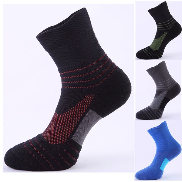 

модные мужские элитные велосипедные носки баскетбольные носки толстые нескользящие дышащие мужские компрессионные носки мужские спортивные н, Black