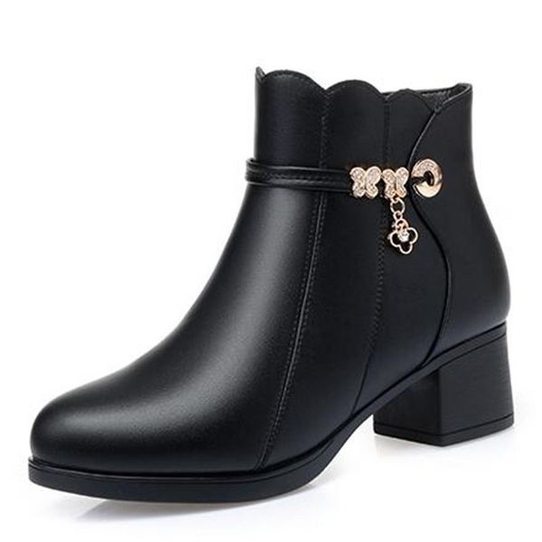

high-end comfort women winter boots banquet wedding shoes high heels winter shoes fashion boots snow woman, Black