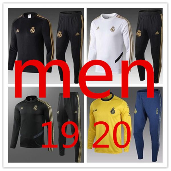 

real madrid algeria mens soccer tracksuit 19 20 paris tracksuits survÃªtement de football training suit chandal futbol fc barcelona, Black