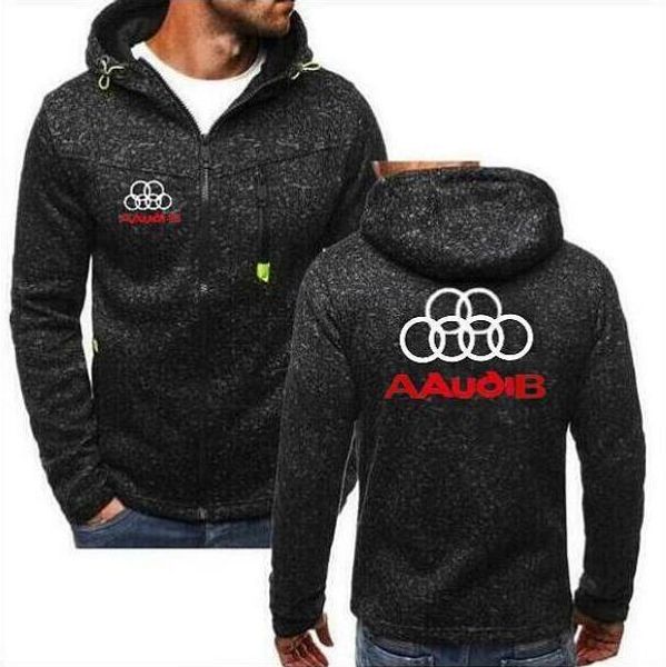 

fashion aaudib hoodie brand hoodie long sleeve spring hooded zipper shirt casual car men's sweatshirt, Black