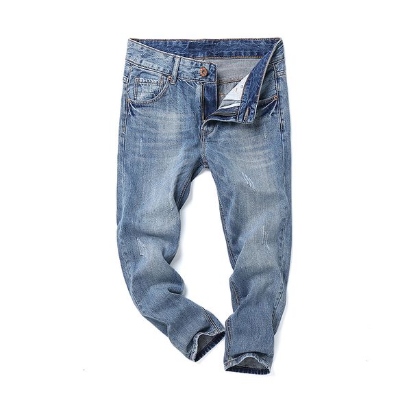 

micro for men's 2019 new products slim fit pants capri pants sub-korean-style 9 points men's, Blue