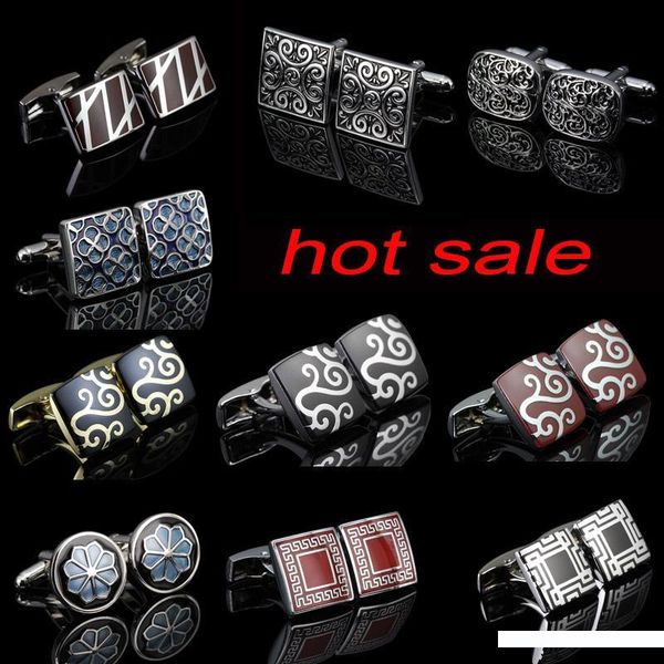 

royal fashion cufflinks color gold and silver novel crystal carving decorative pattern design jewelry cufflinks christmas gift 10pairs