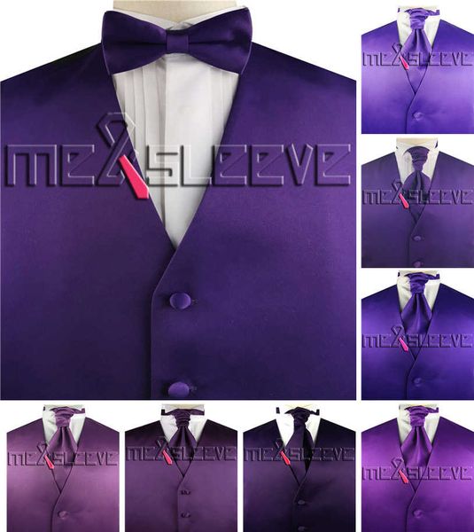 

plain purple groom tuxedo waistcoat set, White;black