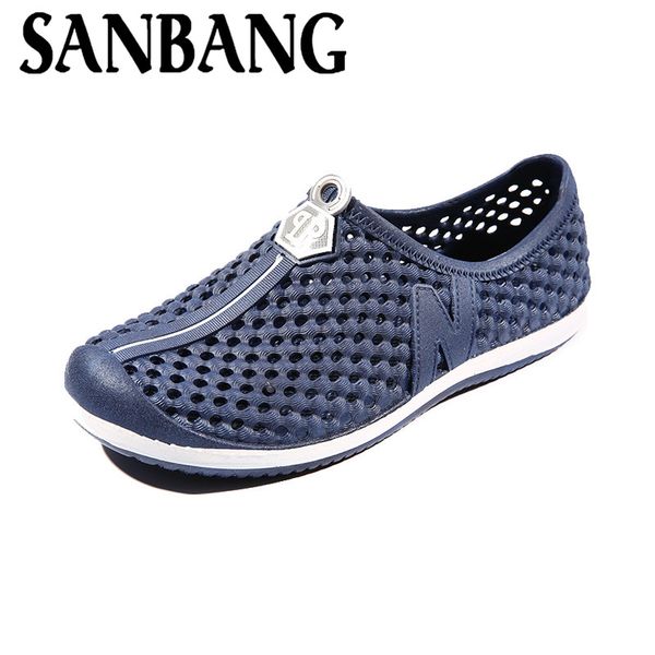 

casual native cool summer men sandals hollow outdoor jelly garden breathable hole cutout flip flops men flat beach shoes mx2, Black