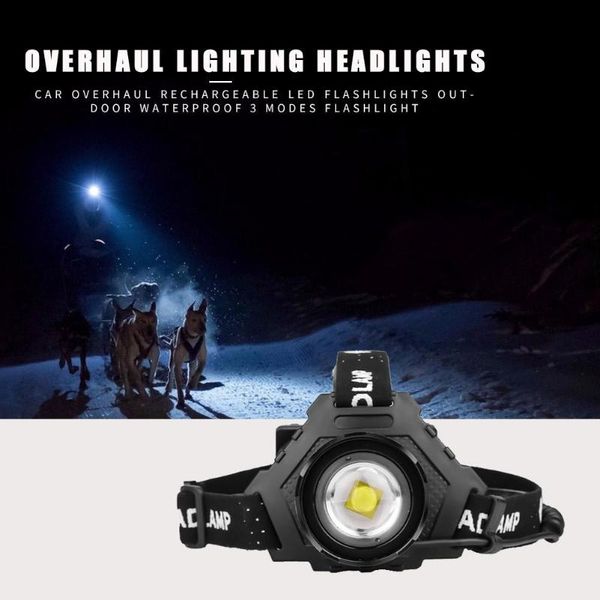 

portable lanterns 2000lm xhp70led torch smart usb headlight output function battery 200m adjustable light distance camping head lamp