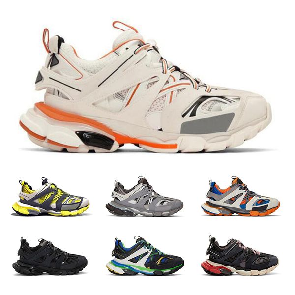 

2019 designer Track Sneakers for men women top quality triple black white grey casual shoes height height increasing jogging walking