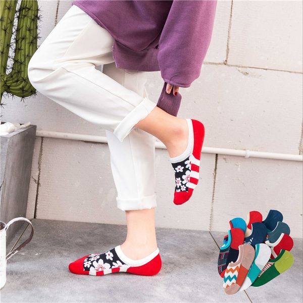 

19happy british style casual men's bean shoes non-slip heel non-slip shoes socks and socks, Pink;yellow