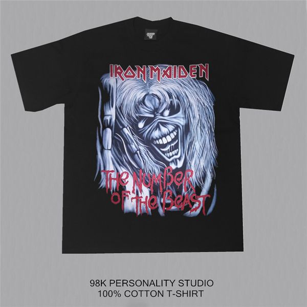 

iron maiden number of the beast классическая футболка женские рубашки хлопчатобумажные рубашки t0175, White