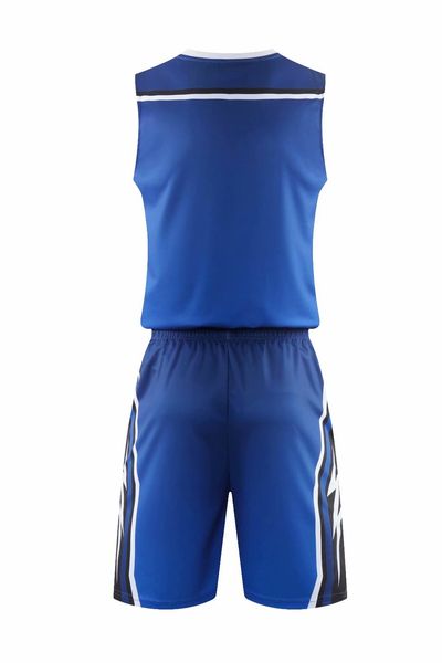

men blank double-sided basketball team uniforms kits sports clothes tracksuits personality customized basketball sets with shorts a29-9, Blue;black