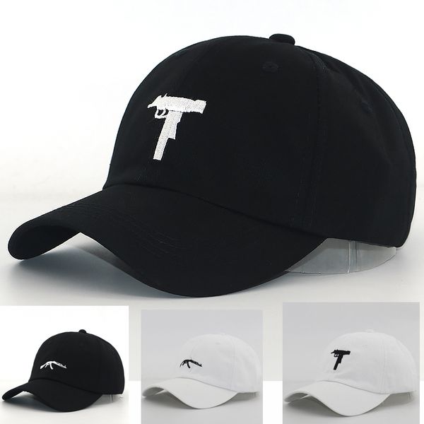 

us fashion uzi gun baseball cap for women men cotton adjustable hip hop snapback cap soft dad hat casquette de marque, Blue;gray