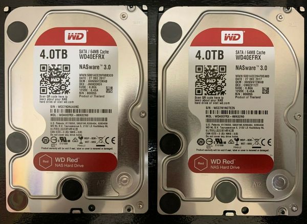 

2x wd red 4tb na hard di k drive 5400 rpm cla 64 mb cache warranty