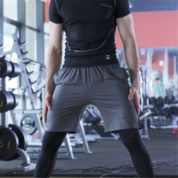 

casual mens compression shorts quick drying tight skinny 2017 summer male clothing, White;black