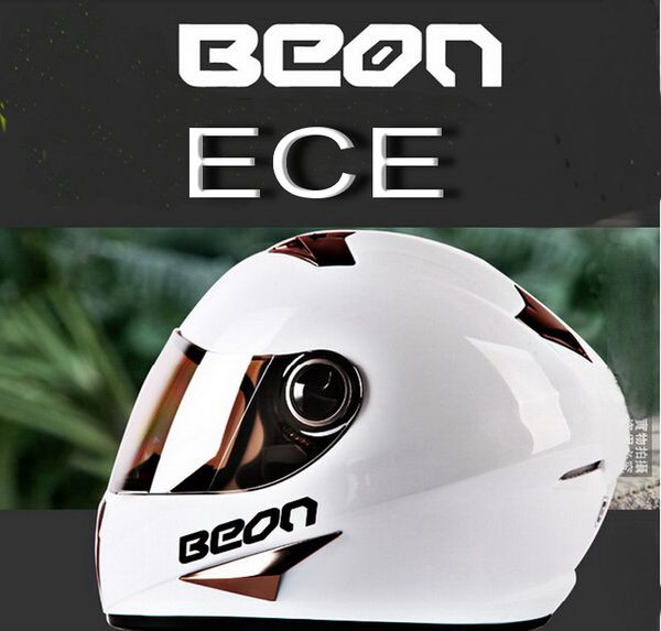 

ece whie beon full face motocross helmet for men women, motorcycle moto electric bicycle safety headpiece