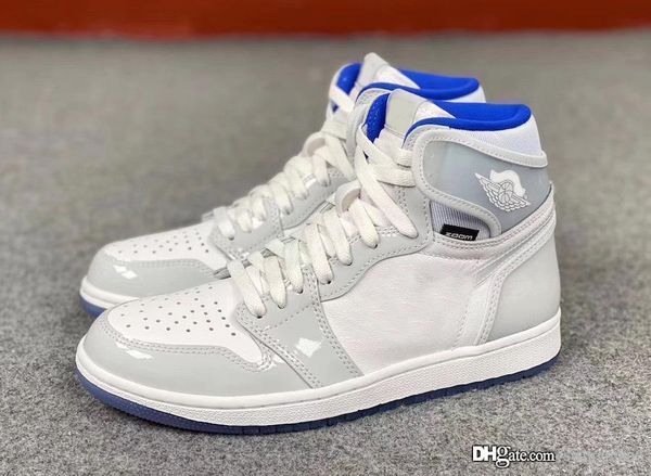 

air authentic 1 high zoom r2t racer blue basketball shoes retro white 1s men sports sneakers ck6637-104 with box