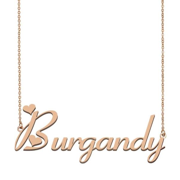 

burgandy name nmecklace, custom name necklace for women girls friends birthday wedding christmas mother days gift, Silver