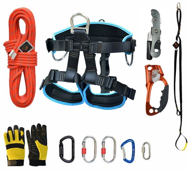 

10-15m 2800kg ascend-descend aerial work fast safety insurance working static rope sport harness,glass clean tool,chain