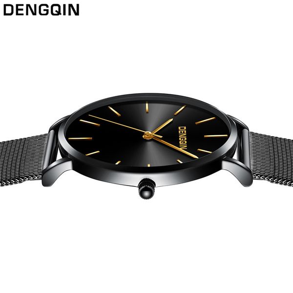 

dengqin mens watches ultra-thin wrist watch men watch men's clock erkek kol saati reloj hombre, Slivery;brown