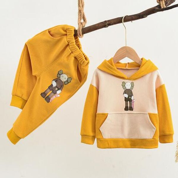 

toddler children clothes suits baby girl boy set shirt+pants 2pcs 2019 autumn cartoon fashion cotton kids clothes infant costume, White