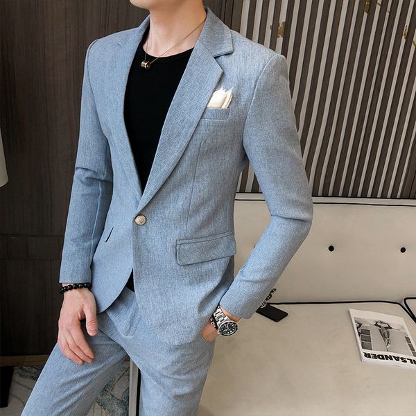 

pink small suit suit male 2020 season pink trousers one set marriage nightclub barber, White;black