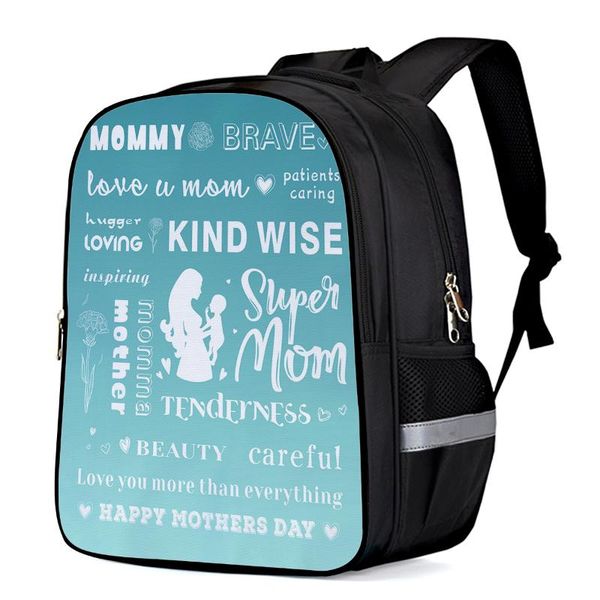 

день матери текст гвоздика любовь бирюзовый градиент рюкзак дети школьные сумки мужчины женщины дорожные рюкзаки для девочек подростков маль