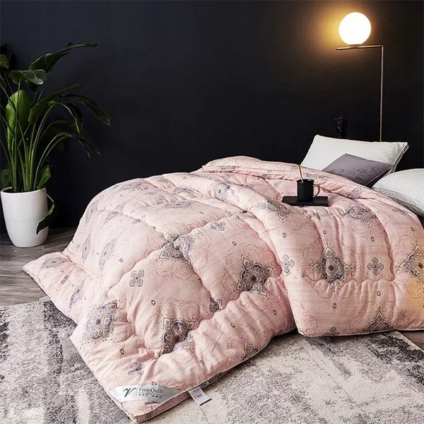 

down high grade stereo winter comforter warm thicken velvet quilt bedding printed duvet 200x230/220x240cm queen king size