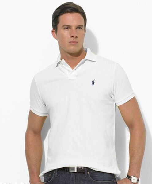 

ralph polo lauren summer men shirts mens designer t-shirt trend lapel short sleeve high end pony polo embroidered logo mens cotton t-shirt, White;black