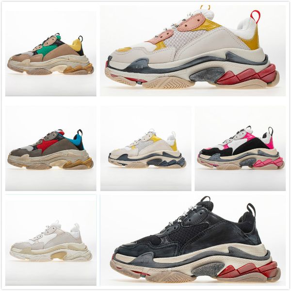 

2019мода парижа triple-s luxury triple s трехместный черный мужчины женщины белый прозрачная подошва модельер обувь chaussures сплит черный, Black