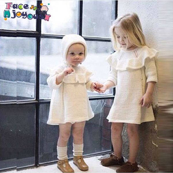 

девушки осень зима платье дети трикотажные хлопчатобумажные платья три четверти рукав красный белый платья со шляпой для 18 м-5 лет, Red;yellow