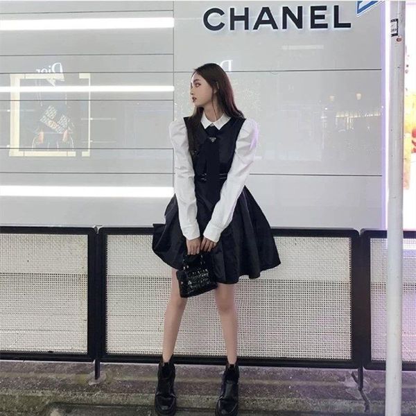 

2020 european american explosions retro classic casual dress women dresses triangle oem sleeveless advanced belt handsel nylon summer skits, Black;pink