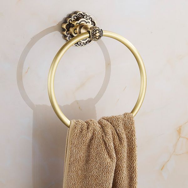

towel rings art carving antique brass wall mounted bath shelf towel rack hanger bathroom fitting home deco towel holder