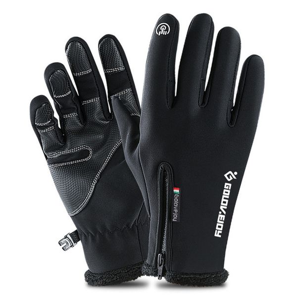 

winter warm touch screen gloves waterproof windproof no-slip winter gloves for winter sports cycling skiing climbing motorcycle men women, Black