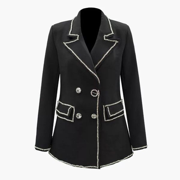 

womens small suit jacket fashion stitching diamond suit female color lapel split long-sleeved slim loose jacket female, White;black