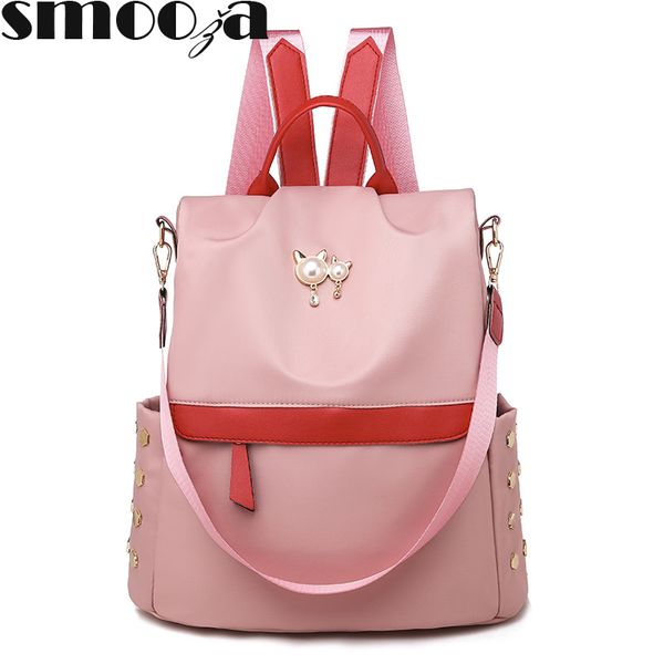 

smooza women backpack 2020 oxford nloth anti-theft backpack female 2020 new large capacity canvas travel