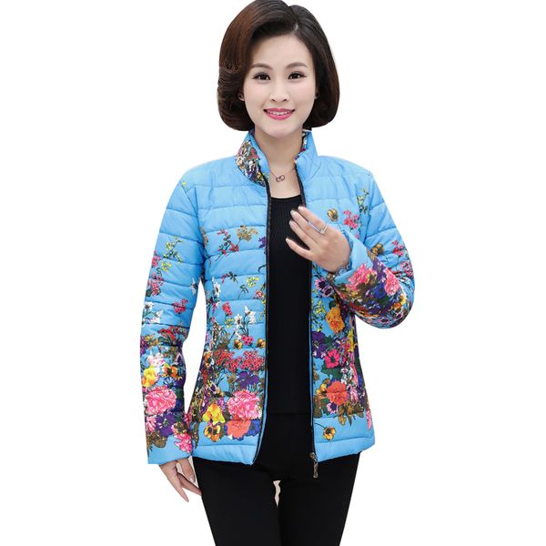 

nifullan 4xl мать пальто куртки среднего возраст женщины осень зима теплой крупноразмерная верхняя одежда хлопок-ватник теплого цветочной ши, Black