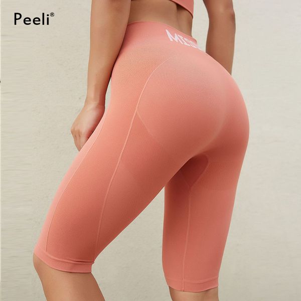 

peeli sport shorts fitness women push up yoga shorts squatproof workout high waist gym leggins running trouser femme, White;red