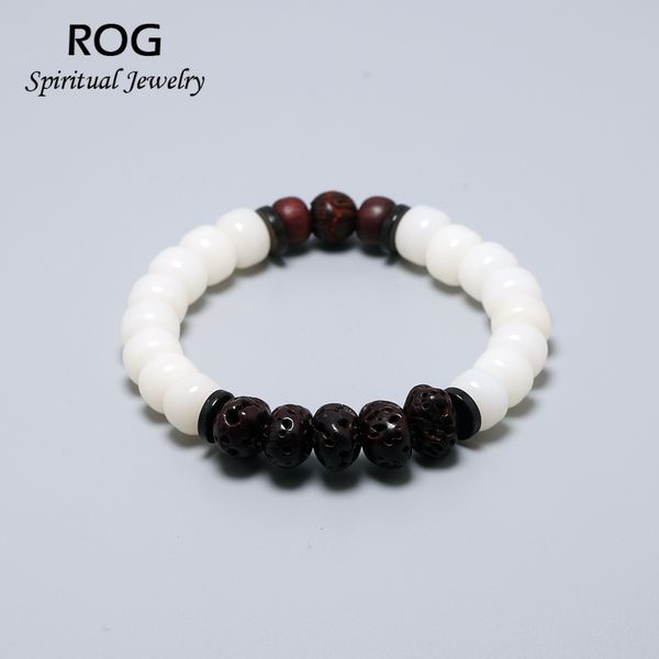 

white and ruyi bodhi lobular red sandalwood beads bracelet womens blessed good luck strand bracelet diy handmade jewelry, Black