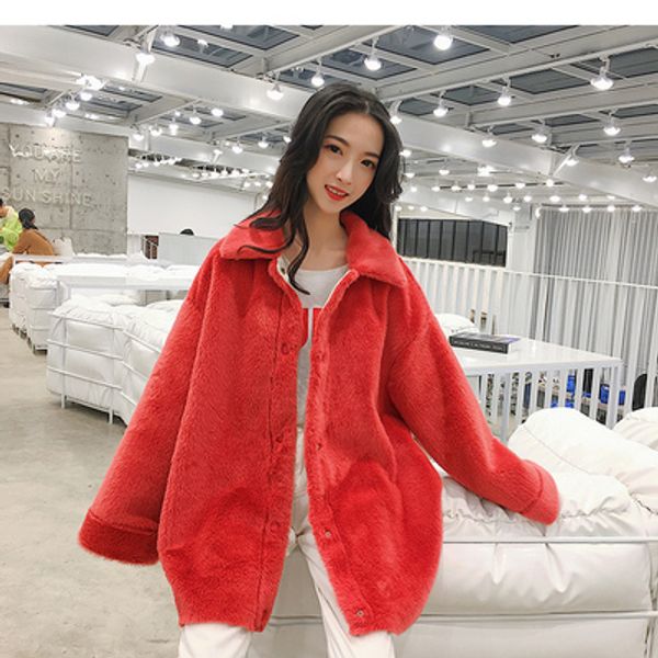 

2019 new style high-end fashion women faux fur coat c1, Black
