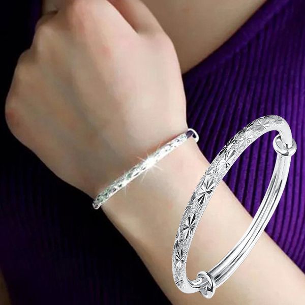 

susenstone 2019 new design adjustable bracelet for women jewelry silver elegant womens charm bangle bracelet vintage ladies gift, Black