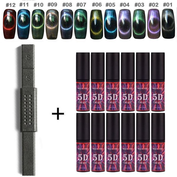

5ml cat eye gel nail polish nail art gel polish uv led magnet set x#5, Red;pink